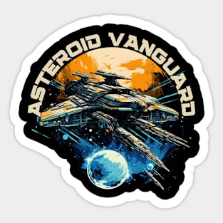 Futuristic Spaceship Asteroid Vanguard Sticker